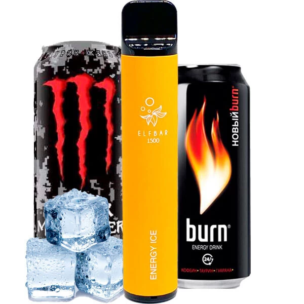 Одноразовая электронная сигарета Elf Bar Energy Ice (Энергетик Лед) (1500 Затяжек)