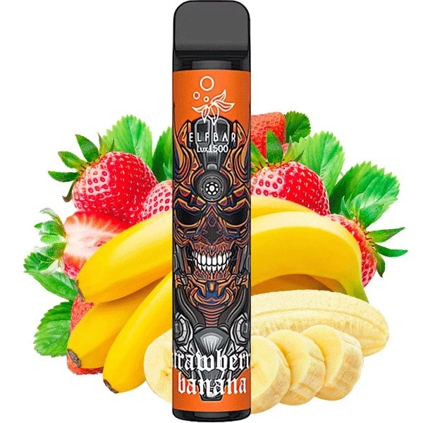 Одноразовая электронная сигарета Elf Bar Lux Strawberry Banana (Клубника Банан) (1500 Затяжек)
