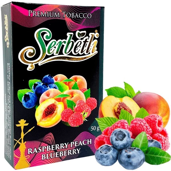 Табак Serbetli Raspberry Peach Blueberry (Малина Персик Черника) 50гр