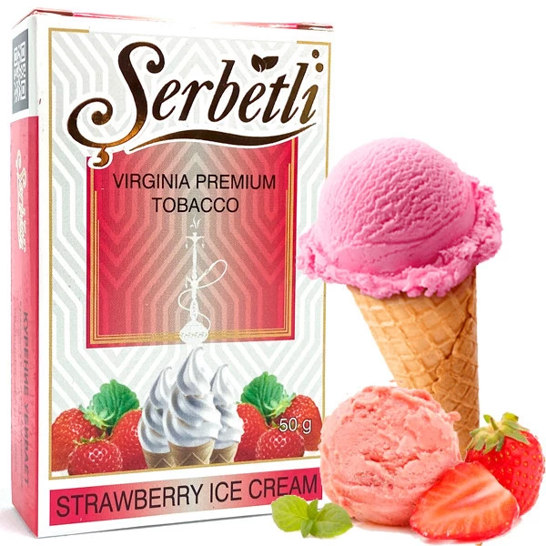 Табак Serbetli Strawberry Ice Cream (Клубничное Мороженое) 50гр