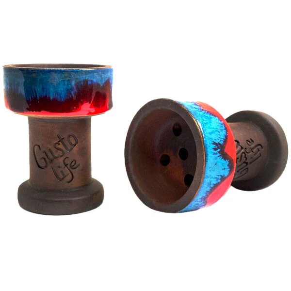 Чашка глиняная Gusto Bowls Rook 13 (Синий с красным)