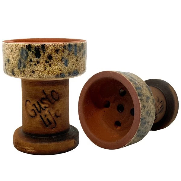 Чашка глиняная Gusto Bowls Rook (Коричневый с черным)