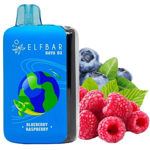 Одноразовая электронная сигарета Elf Bar Raya D3 Blueberry Raspberry (Черника Малина) (25000 Затяжек)