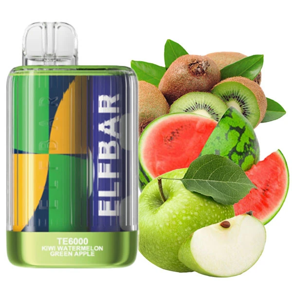 Одноразова електронна сигарета Elf Bar TE Kiwi Watermelon Green Apple (Ківі Кавун Зелене Яблуко) (6000 Затяжок)