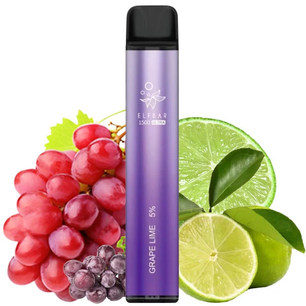 Одноразовая электронная сигарета Elf Bar Ultra Grape Lime (Виноград Лайм) (1500 Затяжек)