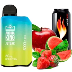 Одноразовая электронная сигарета Aroma King Jetbar Red Storm (Красный Шторм) (6000 Затяжек)