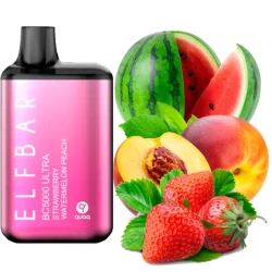 Одноразовая электронная сигарета Elf Bar BC Ultra Strawberry Watermelon Peach (Клубника Арбуз Персик) (5000 Затяжек)