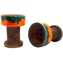 Чашка глиняная Gusto Bowls Rook 16 (Зеленый с оранжевым)