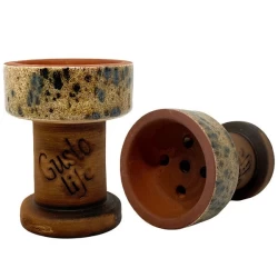 Чашка глиняная Gusto Bowls Rook (Коричневый с черным)
