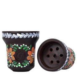 Чашка глиняна GrynBowls Accent Мальви (Коричневий)