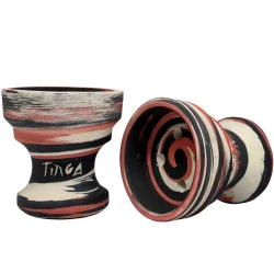 Чашка глиняная Tiaga Hookah Flash Light (Красный с белым)