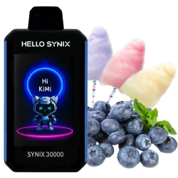 Одноразова електронна сигарета Hello Synix Blueberry Cotton Candy (Чорниця Цукрова Вата) (30000 Затяжок)