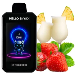 Одноразова електронна сигарета Hello Synix Strawberry Colada (Полуниця Колада) (30000 Затяжок)