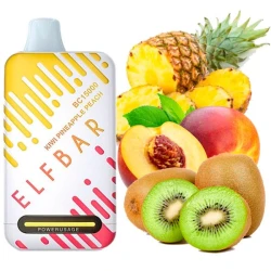Одноразовая электронная сигарета Elf Bar BC Kiwi Pineapple Peach (Киви Ананас Персик) (15000 затяжек)