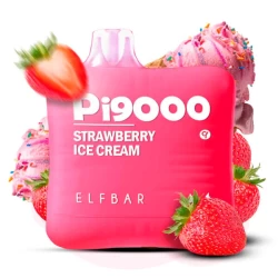 Одноразовая электронная сигарета Elf Bar Pi Strawberry Ice Cream (Клубника Мороженое) (9000 Затяжек)