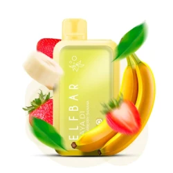 Одноразовая электронная сигарета Elf Bar Raya D1 Strawberry Banana (Клубника Банан) (13000 Затяжек)