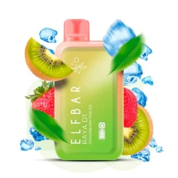Одноразовая электронная сигарета Elf Bar Raya D1 Strawberry Kiwi Ice (Клубника Киви Лед) (13000 Затяжек)