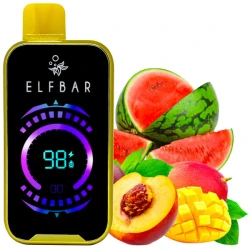 Одноразовая электронная сигарета Elf Bar Raya D2 Mango Peach Watermelon (Манго Персик Арбуз) (20000 Затяжек)