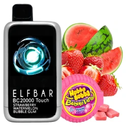 Одноразовая электронная сигарета Elf Bar BC Touch Strawberry Watermelon Bubble Gum (Клубника Арбуз Бабл Гамм) (20000 Затяжек)