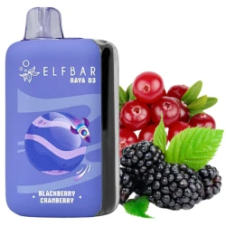 Одноразовая электронная сигарета Elf Bar Raya D3 Blackberry Cranberry (Ежевика Клюква) (25000 Затяжек)