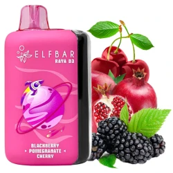 Одноразовая электронная сигарета Elf Bar Raya D3 Blackberry Pomegranate Cherry (Ежевика Гранат Вишня) (25000 Затяжек)