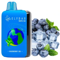 Одноразовая электронная сигарета Elf Bar Raya D3 Blueberry Ice (Черника Лед) (25000 Затяжек)