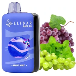 Одноразовая электронная сигарета Elf Bar Raya D3 Grape Mint (Виноград Мята) (25000 Затяжек)