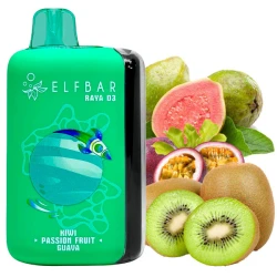 Одноразовая электронная сигарета Elf Bar Raya D3 Kiwi Passion Fruit Guava (Киви Маракуйя Гуава) (25000 Затяжек)