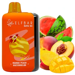 Одноразовая электронная сигарета Elf Bar Raya D3 Mango Peach Watermelon (Манго Персик Арбуз) (25000 Затяжек)
