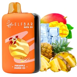 Одноразовая электронная сигарета Elf Bar Raya D3 Pineapple Mango Ice (Ананас Манго Лед) (25000 Затяжек)