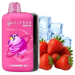 Одноразовая электронная сигарета Elf Bar Raya D3 Strawberry Ice (Клубника Лед) (25000 Затяжек)