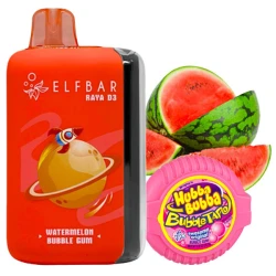 Одноразовая электронная сигарета Elf Bar Raya D3 Watermelon Bubble Gum (Арбуз Бабл Гамм) (25000 Затяжек)