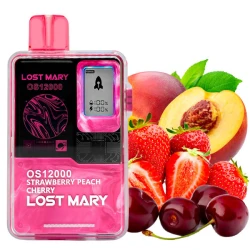 Одноразовая электронная сигарета Lost Mary OS Strawberry Peach Cherry (Клубника Персик Вишня) (12000 Затяжек)