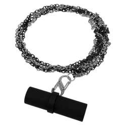 Персональный мундштук в упаковке Personalka Silicone Pro Chain SP008 (Черный с серебристым)