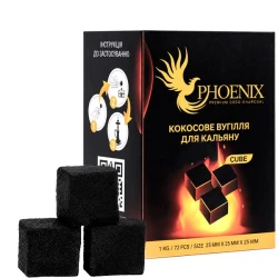 Вугілля кокосове Phoenix 1кг 72кубика в упаковці