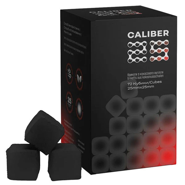 Вугілля кокосове Caliber 1кг 72 кубика в упаковці