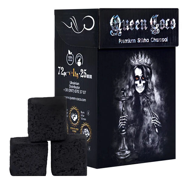 Уголь кокосовый Queen Coco 1кг 72кубика в упаковке